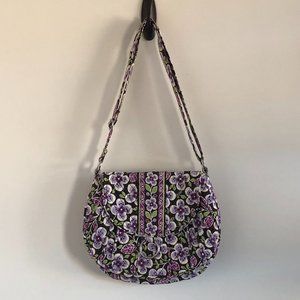 Vera Bradley Plum Petals Saddle Up Crossbody EUC